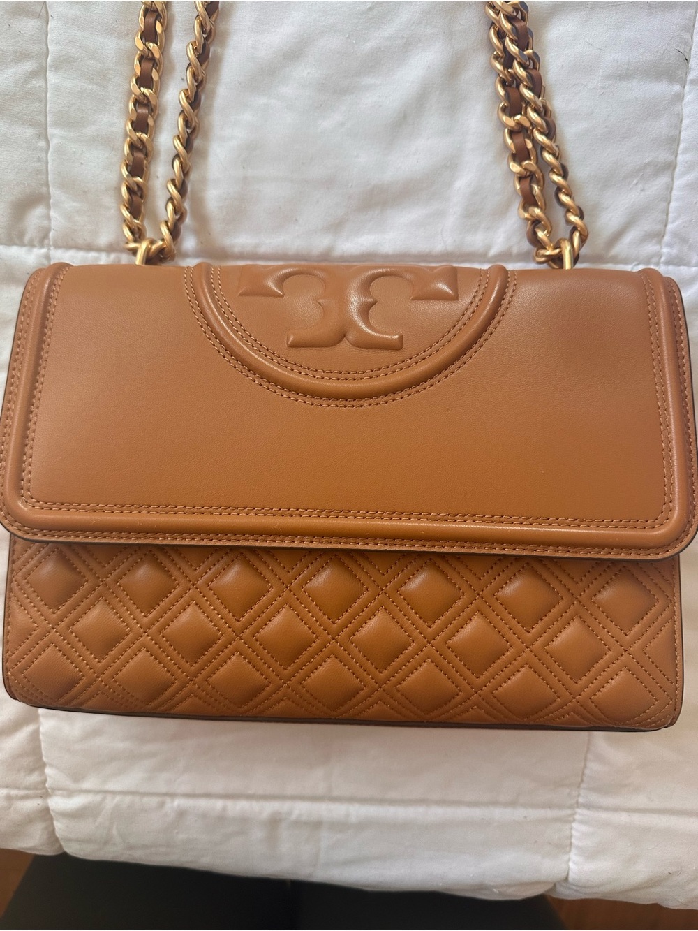 Tory Burch Fleming Leather Convertible Crossbody with Gold Chain - Picture 2 of 7